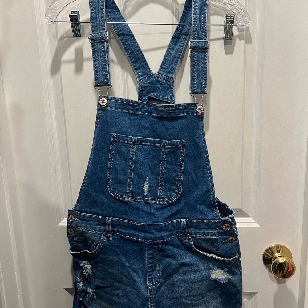 Blue Denim Overall shorts